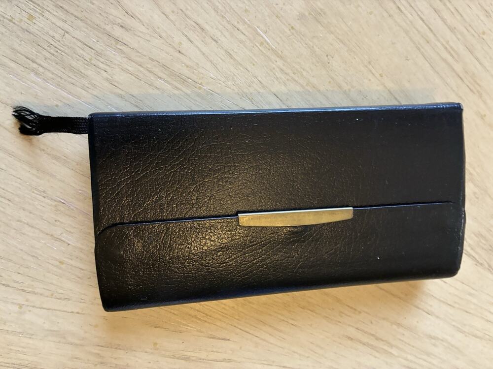 VTG NKJV Checkbook Bible Compact Bonded Leather Black Wallet Red Letter 24S